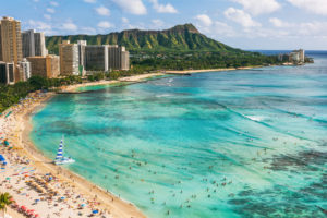 Diamond head and waikiki beach on oahu