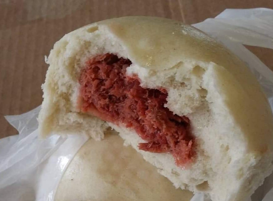 red pork inside white bun