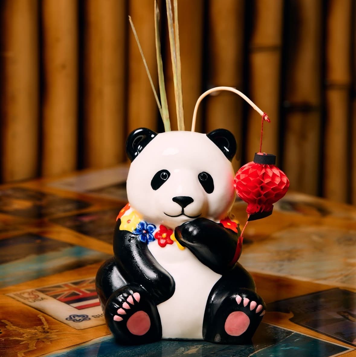 Panda bear cocktail glass